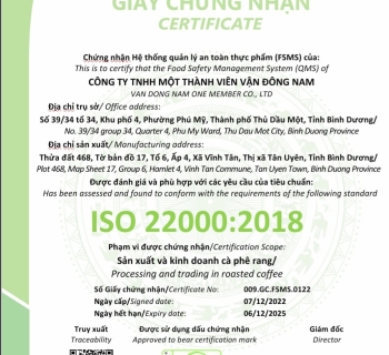 Giấy chứng nhận Cà Phê Đông Nam